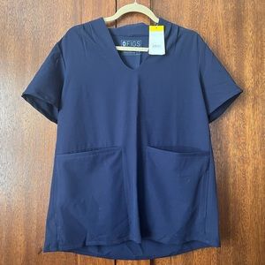 Figs Banepa scrub top in navy